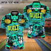 BlueJose Bowling & Pins Built Different Graffiti Teddy Bear Customized Name, Team Name 3D Shirt (4 Colors)