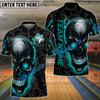 BlueJose Bowling And Pins Fiery Skull Reaper Customized Name, Team Name 3D Shirt (4 Colors)