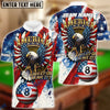BlueJose Billiards Ball 8 American Eagle with USA Flag Customized Name, Team Name 3D Shirt