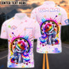 BlueJose Darts Angry Unicorn Neon Rainbow Personalized Name Shirt