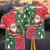 BlueJose Darts Merry Christmas Santa Multicolor Option Customized Name Shirt (3 Colors)