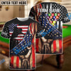 BlueJose Billiards American Flag 8 Ball Player Personalized Shirt