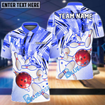 BlueJoses Bowling And Pins Color Tornado Customized Name 3D Shirt (4 Colors)