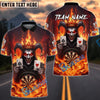 BlueJose Darts Evil Joker Fire Cards Customized Name, Team Name 3D Shirt (4 Colors)