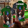 BlueJose Billiards 8 Ball American Eagle Flag Crack Personalized Name, Team Name Unisex Shirt ( 4 Colors )