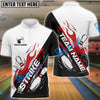 BlueJose Bowling And Pins Flame Strike Customized Name, Team Name 3D Shirt (4 Colors)
