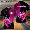 BlueJose Bowling And Pins Pink Ribbon Breast Cancer Awareness Design Customized Name, Team Name 3D Shirt