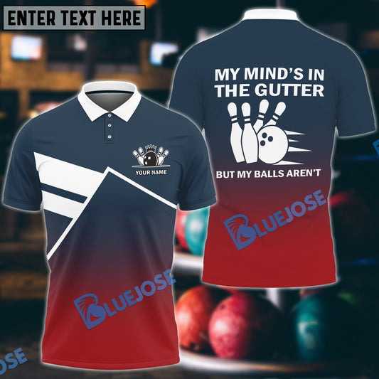 BlueJose Bowling My Mind's In The Gutter But My Balls Aren't Personalized Name 3D Shirt