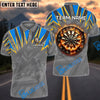 BlueJose Darts Fire Dartboard Lightning Pattern Multicolor Options Personalized Name Shirt (4 Colors)