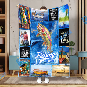 BlueJose Trout Fishing Lovers Blanket