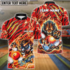 BlueJose Bowling and Pins Tiger Fight Personalized Name, Team Name 3D Shirt (4 Colors)