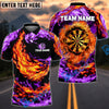 BlueJose Darts Double Flame Multicolor Options Personalized Name Shirt (4 Colors)