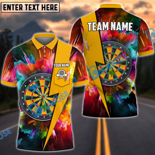 BlueJose Dartboard Colorful Smoke Personalized Name, Team Name Shirt