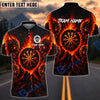 BlueJose Darts Four Fire Skull Dartboard Personalized Name, Team Name Unisex Shirt (4 Colors)