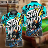 BlueJose Billiards 8-Ball Pool Cool Graffiti Stay Wild Personalized Name Shirt (4 Colors)