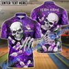 BlueJoses Bowling And Pins Skull Lightning Multicolor Customized Name 3D Shirt ( 4 Colors )