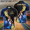 BlueJose Bowling And Pins Strike Thunder Lightning Customized Name, Team Name 3D Shirt (4 Colors)
