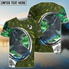 BlueJose Catfish Fishing Hook Green Custom Long Sleeves Fishing Shirt