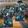 BlueJose Bowling And Pins Dark Fantasy Wolf Skull Chain Design Customized Name, Team Name 3D Shirt (4 Colors)