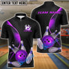 BlueJose Bowling Strike Motion Minimal Style Customized Name 3D Shirt (4 Colors)