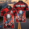 BlueJose Bowling And Pins Flaming Skull Fireball Rage Customized Name, Team Name 3D Shirt (4 Colors)