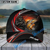 BlueJose Fishing Skull Angler Red Wave Personalized Name Classic 3D Cap (13 Breeds)