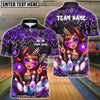 BlueJose Bowling And Pins Cute Leopard Girl Strike Graffiti Style Customized Name, Team Name 3D Shirt (6 Colors)