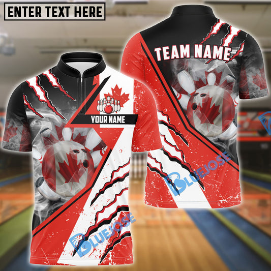 BlueJose Bowling Canadian Flag Patriot Customized Name, Team Name 3D Shirt