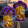 BlueJose Darts Lion Caro Pattern Personalized Name, Team Name 3D Shirt (4 Colors)