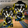 BlueJose Bowling And Pins Cool Gangster Strike Customized Name, Team Name 3D Shirt (6 Colors)