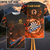 BlueJose Darts Flame Dragon Personalized Name, Team Name 3D Shirt (4 Colors)