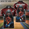 BlueJose Bowling And Pins Skull Grim Reaper Lightning Customized Name, Team Name 3D Shirt (4 Colors)