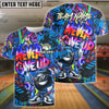 BlueJose Bowling And Pins Funny Never Give Up Graffiti Pattern Customized Name, Team Name 3D Shirt (4 Colors)