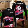 BlueJose Billiards 8 Ball Black and Pink Customized Name, Team Name Unisex Shirt