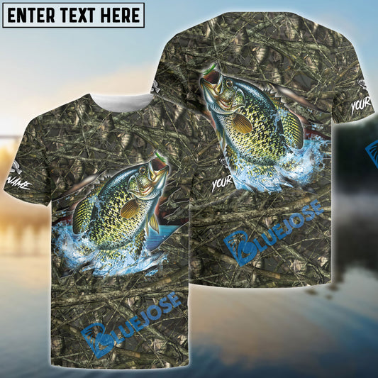 Bluejose Crappie Fishing Camouflage Custom Name Shirts