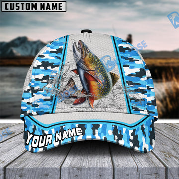 BlueJose Personalized Trout Fishing Light Blue Camo Sport Classic Cap