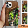 BlueJose Deer Hunting Premium Brown Pattern Personalized Name Phone Case (4 colors)