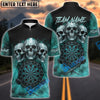 BlueJose Darts Triple Skull Dark Blood Multicolor Options Personalized Name Shirt (4 Colors)