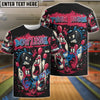 BlueJose Bowling Cartoon Screaming Pins Street Art Customized Name 3D Shirt (4 Colors)