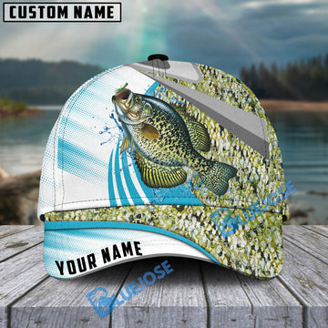 Bluejose Crappie Fishing Blue Water Fish Skin Customized Name 3D Cap