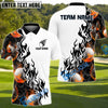 BlueJose Fireball Golf Shirt Customized Name, Team Name 3D Shirts (4 Colors)