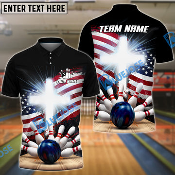 BlueJose Bowling And Pins Holy Cross American Customized Name, Team Name 3D Shirt (4 Colors)