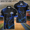 BlueJose Bowling And Pins Black Flame Customized Name 3D Shirt (4 Colors)