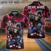 BlueJose Bowling Hiphop Gorilla Design Customized Name, Team Name 3D Shirt (4 Colors)