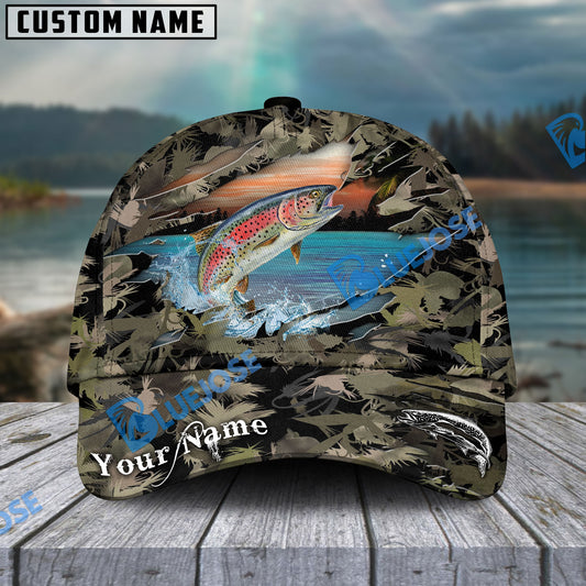 BlueJose Trout Fishing Lure Camouflage Personalized Cap