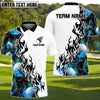 BlueJose Fireball Golf Shirt Customized Name, Team Name 3D Shirts (4 Colors)