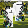 BlueJose Fireball Golf Shirt Customized Name, Team Name 3D Shirts (4 Colors)