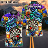 BlueJose Darts Beer Graffiti Dartboard Character Funny Drunk Personalized Name, Team Name Unisex Shirt (4 Colors)