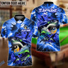 BlueJose Billiards Yin-Yang 8 & 9 Ball Lightning Shark Personalized Name Shirt (4 Colors)