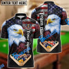 BlueJose Billiards 8 Ball Rack American Eagle Personalized Name, Team Name Shirt